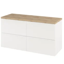 Meuble Buanderie|GoodHome Meuble sous vasque suspendu blanc mat l.120 x H.60 x P.45 cm, Imandra