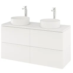 Meuble Buanderie|GoodHome Meuble sous vasque suspendu blanc mat l.120 x H.60 x P.45 cm, Imandra