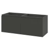 GoodHome Meuble sous vasque suspendu gris anthracite mat 4 tiroirs l.120 x H.48 x P.45 cm, Levanna