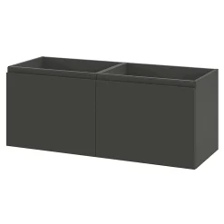 GoodHome Meuble sous vasque suspendu gris anthracite mat 4 tiroirs l.120 x H.48 x P.45 cm, Levanna