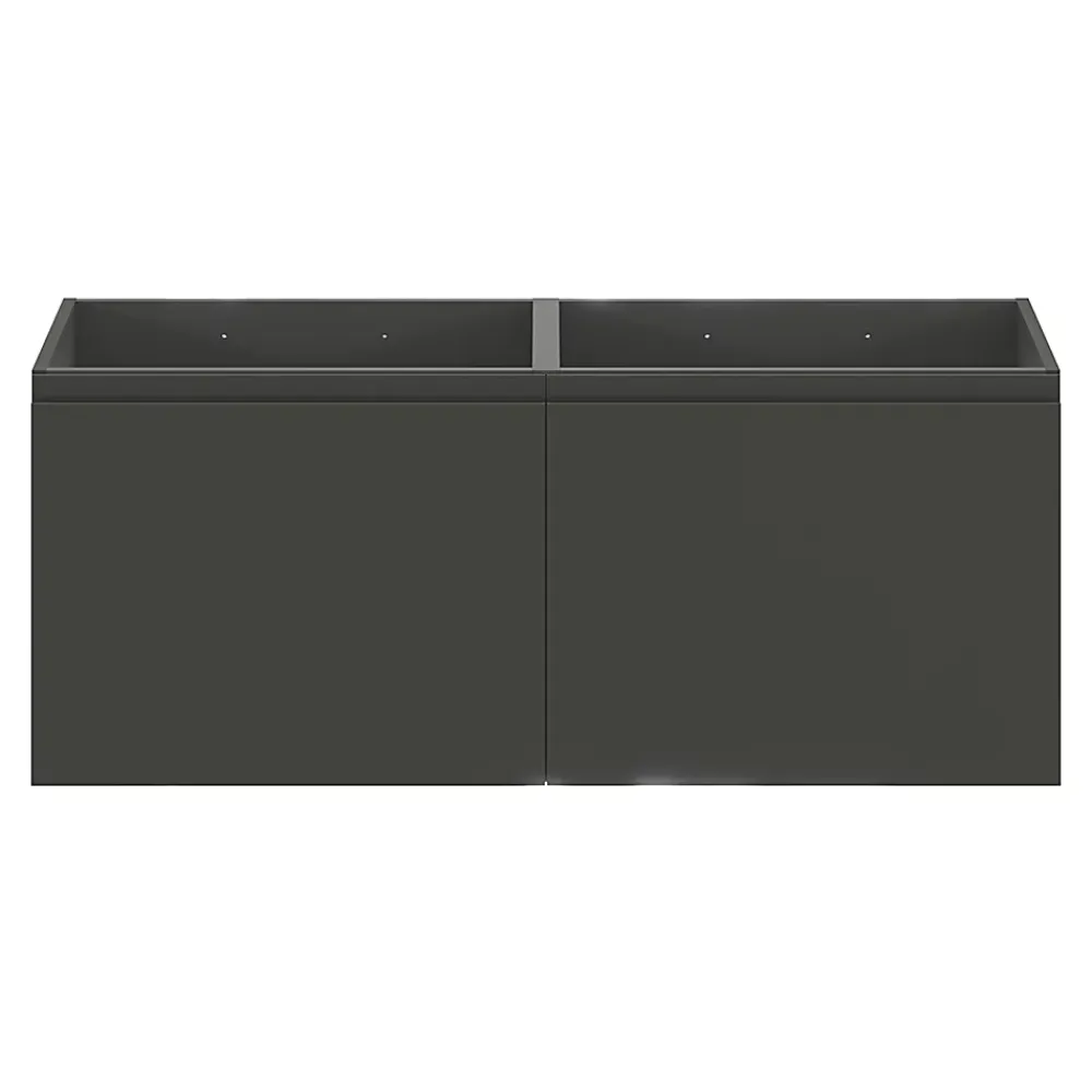 GoodHome Meuble sous vasque suspendu gris anthracite mat 4 tiroirs l.120 x H.48 x P.45 cm, Levanna