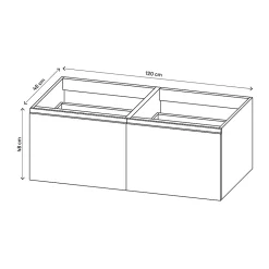 GoodHome Meuble sous vasque suspendu gris anthracite mat 4 tiroirs l.120 x H.48 x P.45 cm, Levanna