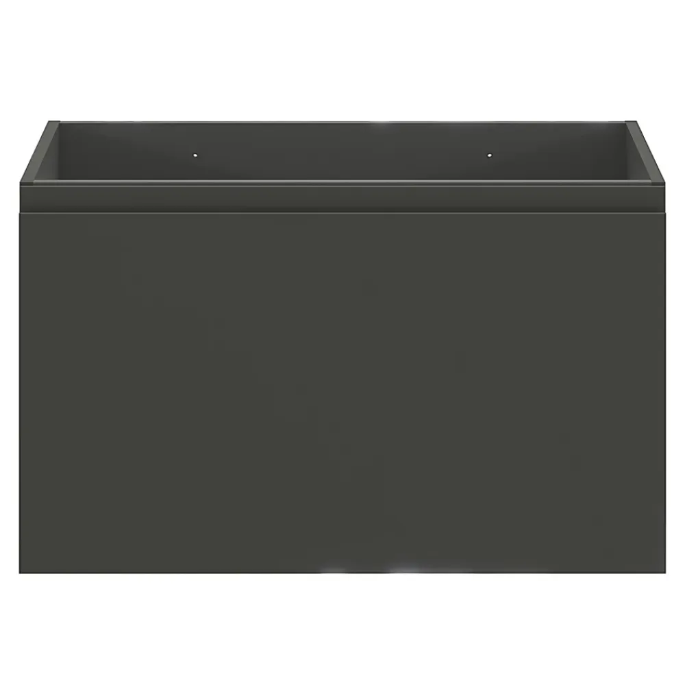 GoodHome Meuble sous vasque suspendu gris anthracite mat 2 tiroirs l.80 x H.48 x P.45 cm Levanna
