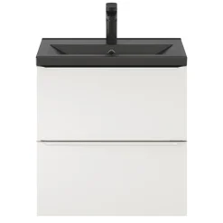 Meuble Buanderie|Meuble De Salle De Bains Faible Profondeur|GoodHome Meuble sous vasque suspendu faible profondeur blanc brillant l.60 x H.60 x P.36 cm, Imandra