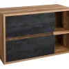 Meuble Sous-Vasque|Vente-unique Meuble sous vasque suspendu coloris naturel et anthracite - 100 cm - TIKITIKI