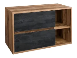 Meuble Sous-Vasque|Vente-unique Meuble sous vasque suspendu coloris naturel et anthracite - 100 cm - TIKITIKI