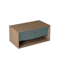 Decotec Meuble sous vasque suspendu vert toundra mat 1 tiroir l.90 x H.40 x P.50 cm, Havana