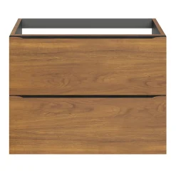 GoodHome Meuble sous vasque suspendu effet noyer l.80 x H.60 x P.45 cm, Imandra