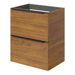 GoodHome Meuble sous vasque suspendu faible profondeur effet noyer l.50 x H.60 x P.36 cm, Imandra