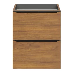 GoodHome Meuble sous vasque suspendu faible profondeur effet noyer l.50 x H.60 x P.36 cm, Imandra
