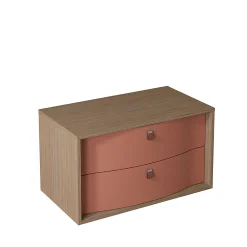 Decotec Meuble sous vasque suspendu terracotta mat 2 tiroirs l.90 x H.50 x P.50 cm, Havana