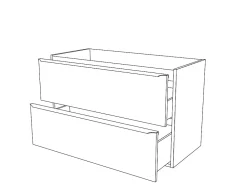 Meuble Buanderie|Meuble Sous-Vasque|GoodHome Meuble sous vasque suspendu gris brillant l.100 x H.60 x P.45 cm, Imandra