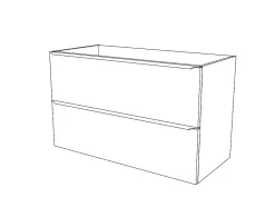 Meuble Buanderie|Meuble Sous-Vasque|GoodHome Meuble sous vasque suspendu gris brillant l.100 x H.60 x P.45 cm, Imandra