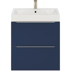 GoodHome Meuble sous vasque suspendu bleu nuit mat l.60 x H.60 x P.45 cm, Imandra