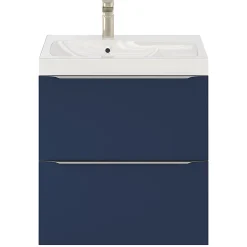 GoodHome Meuble sous vasque suspendu bleu nuit mat l.60 x H.60 x P.45 cm, Imandra