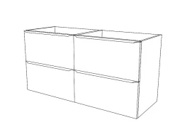 GoodHome Meuble sous vasque suspendu effet chêne l.120 x H.60 x P.45 cm, Imandra