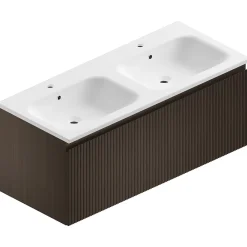 Meuble Buanderie|Ipiemme SRL Meuble sous vasque suspendu effet noyer l.120 cm pour double vasque, Pura