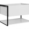 Meuble Sous Lavabo|Furnidea Meuble sous vasque suspendu LOV avec porte-serviettes blanc brillant et noir 80 cm