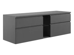 Vente-unique Meuble sous vasque suspendu - Gris - 150 cm - MAGDALENA II