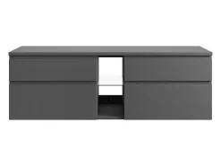 Vente-unique Meuble sous vasque suspendu - Gris - 150 cm - MAGDALENA II