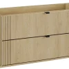 Meuble Sous-Vasque|Furnidea Meuble sous vasque suspendu OVALIA - 2 tiroirs chêne 120 cm