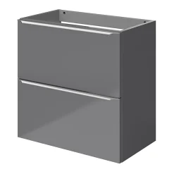 GoodHome Meuble sous vasque suspendu faible profondeur gris brillant l.60 x H.60 x P.36 cm, Imandra