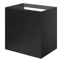 Meuble Buanderie|Meuble Sous-Vasque|GoodHome Meuble sous vasque suspendu noir mat l.60 x H.60 x P.45 cm, Imandra