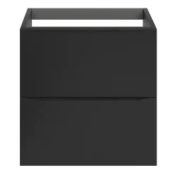 Meuble Buanderie|Meuble Sous-Vasque|GoodHome Meuble sous vasque suspendu noir mat l.60 x H.60 x P.45 cm, Imandra