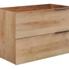 Vente-unique Meuble sous vasque suspendu - Naturel clair - 80 cm - NISAYA