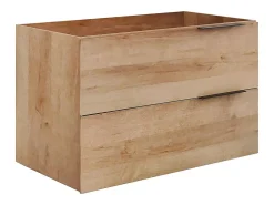 Vente-unique Meuble sous vasque suspendu - Naturel clair - 80 cm - NISAYA