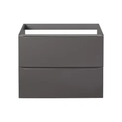 Meuble Buanderie|GoodHome Meuble sous vasque suspendu gris taupe brillant l.80 x H.60 x P.45 cm, Imandra
