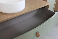 Meuble Buanderie|Decotec Meuble sous vasque suspendu vert fougère mat 2 tiroirs l.120 x H.50 x P.50 cm, Havana