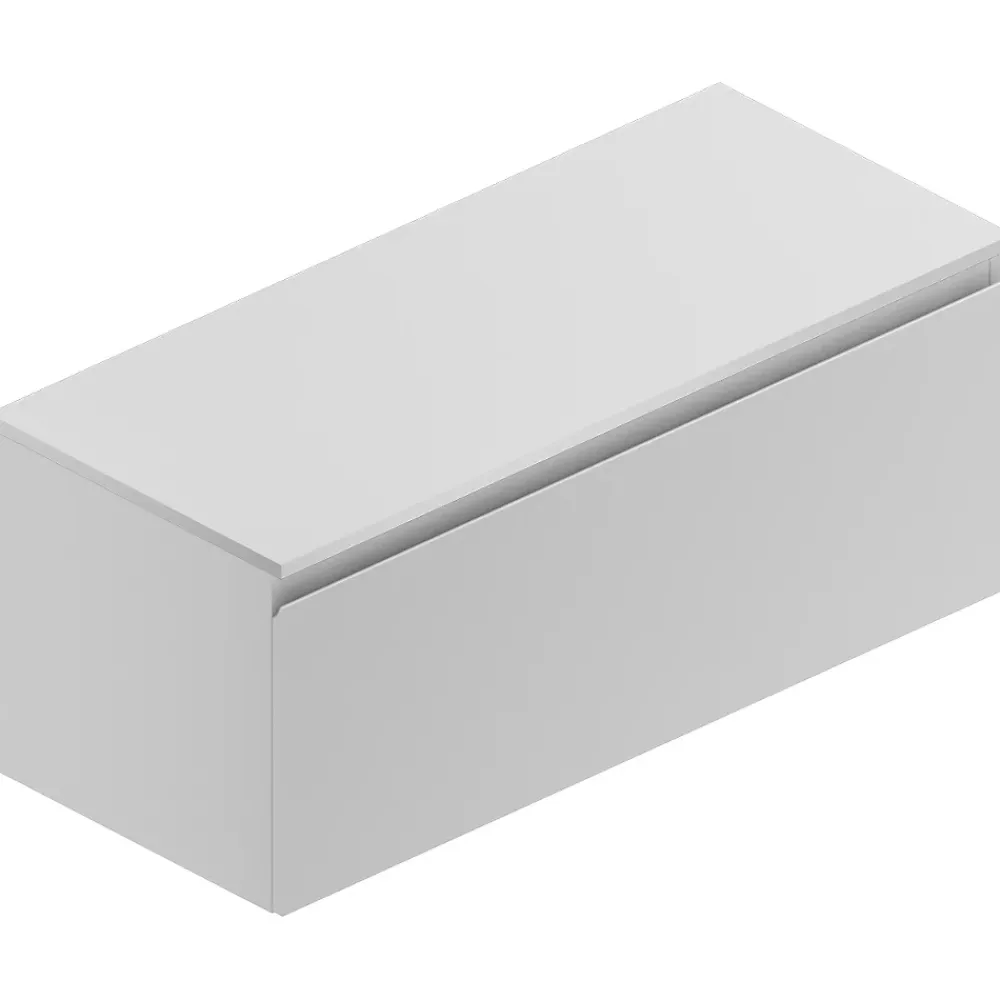 Ipiemme SRL Meuble sous vasque suspendu blanc l.120 cm pour double vasque, Pura