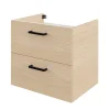 Meuble sous vasque suspendu effet chêne 2 tiroirs l.60 x H.55 x P.45 cm, Opah