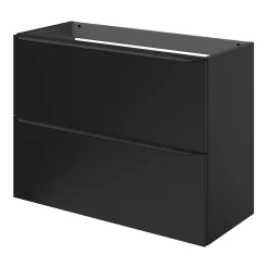 GoodHome Meuble sous vasque suspendu faible profondeur noir mat l.80 x H.60 x P.36 cm, Imandra
