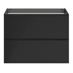 GoodHome Meuble sous vasque suspendu faible profondeur noir mat l.80 x H.60 x P.36 cm, Imandra