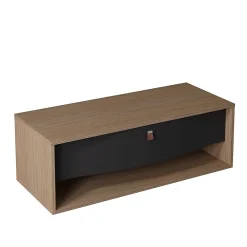 Meuble Buanderie|Decotec Meuble sous vasque suspendu noir mat 1 tiroir l.120 x H.40 x P.50 cm, Havana