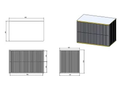 Meuble Sous-Vasque|Vente-unique Meuble sous vasque suspendu strié liseré doré - Blanc - L80 cm - KELIZA