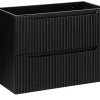 Furnidea Meuble sous vasque suspendu 2 tiroirs NOVA NOIR 80 CM