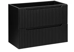 Furnidea Meuble sous vasque suspendu 2 tiroirs NOVA NOIR 80 CM