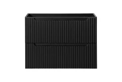 Furnidea Meuble sous vasque suspendu 2 tiroirs NOVA NOIR 80 CM