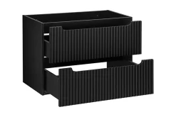 Furnidea Meuble sous vasque suspendu 2 tiroirs NOVA NOIR 80 CM