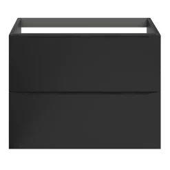 GoodHome Meuble sous vasque suspendu noir mat l.80 x H.60 x P.45 cm, Imandra