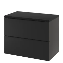 GoodHome Meuble sous vasque suspendu noir mat l.80 x H.60 x P.45 cm, Imandra