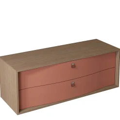 Decotec Meuble sous vasque suspendu terracotta mat 2 tiroirs l.140 x H.50 x P.50 cm, Havana