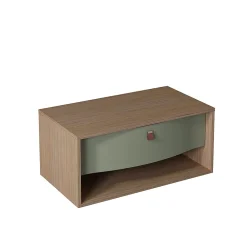 Meuble Buanderie|Decotec Meuble sous vasque suspendu vert fougère mat 1 tiroir l.90 x H.40 x P.50 cm, Havana