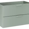 Furnidea Meuble sous vasque suspendu ASTER vert 80 cm