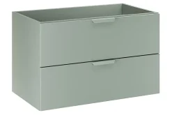 Furnidea Meuble sous vasque suspendu ASTER vert 80 cm