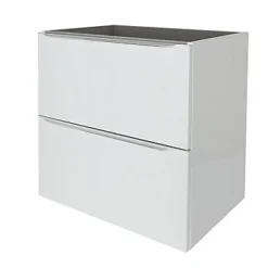 Meuble Buanderie|Meuble Sous-Vasque|GoodHome Meuble sous vasque suspendu blanc brillant l.60 x H.60 x P.45 cm, Imandra