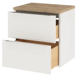 Meuble Buanderie|Meuble Sous-Vasque|GoodHome Meuble sous vasque suspendu blanc brillant l.60 x H.60 x P.45 cm, Imandra